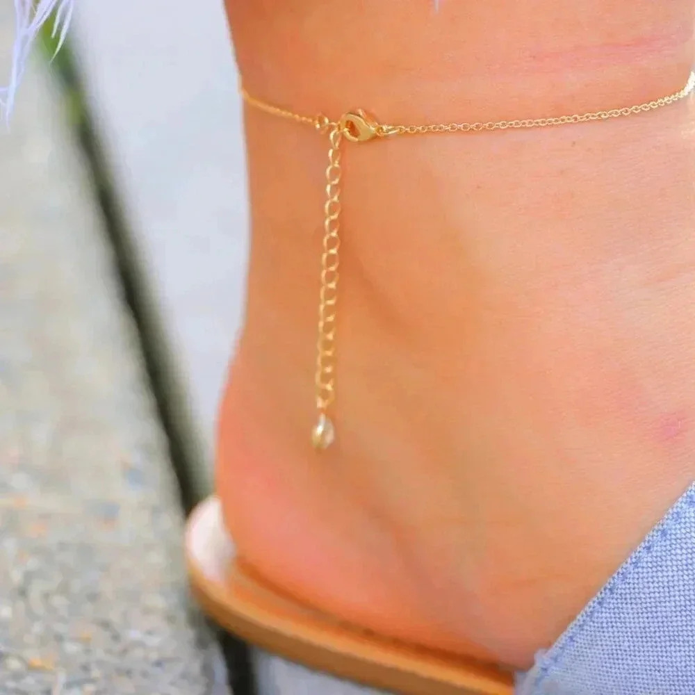 ❤️HEART CHARM PERSONALIZED CUSTOM DAINTY GOLD INITIAL ANKLET GIRL TEEN,ELDM22225 - Picture 3 of 14